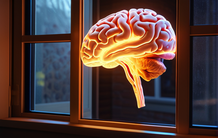 **
A person looking through a window into a glowing brain, representing understanding customer behavior. Visualize data streams and light within the brain. Warm, inviting colors.
**