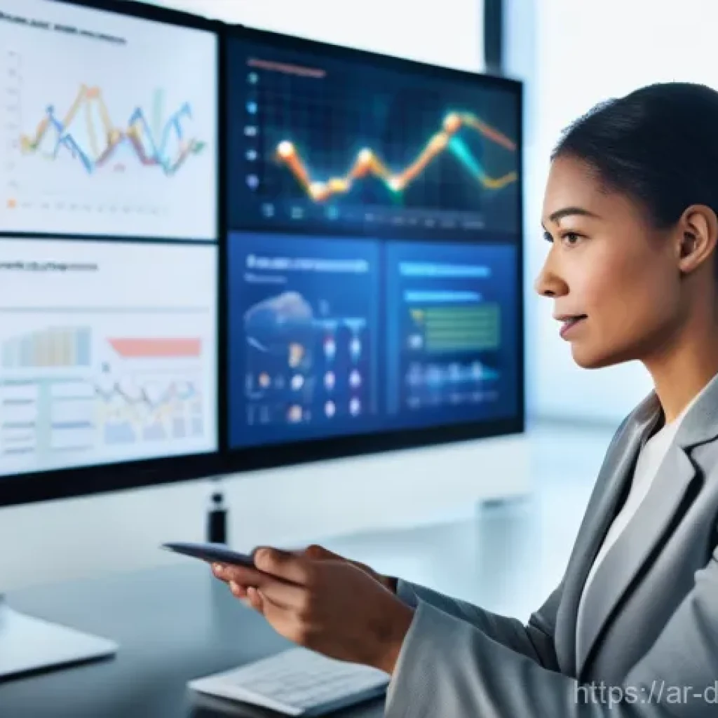 고객 데이터 분석의 실용적 응용 사례 - **Prompt 1: Unveiling Customer Insights Through Data**
    A modern, brightly lit office setting. In...