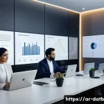 고객 분석을 위한 데이터 시나리오 개발 - A modern Arab business office setting with diverse professionals analyzing advanced customer behavio...